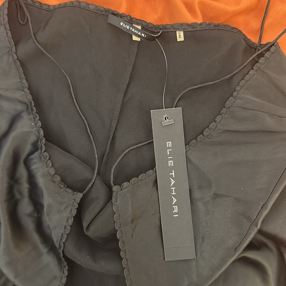 ELIE TAHARI Ruffled, Lace Sheer Blouse, Size SM - Picture 8 of 9